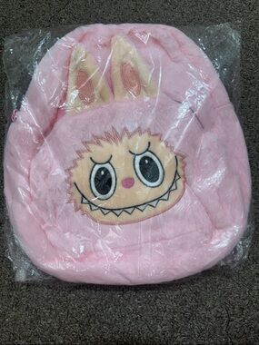 Labubu Pink Plush Backpack
